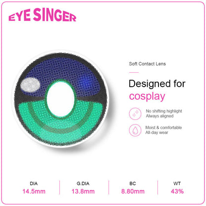 eyesinger genshin venti green anime cosplay contact lens faetures