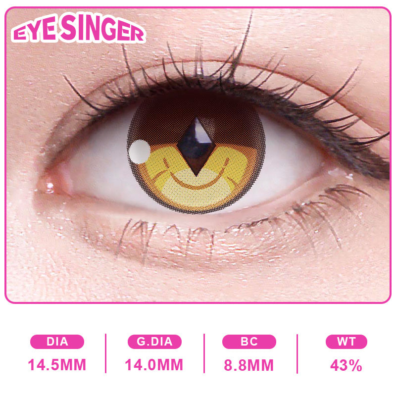 eyesinger genshin xiao brown anime cosplay contact lens on eye
