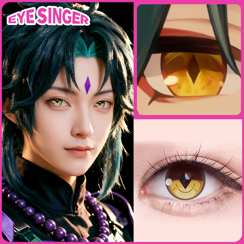 eyesinger genshin xiao brown anime cosplay contact lens cosplayer