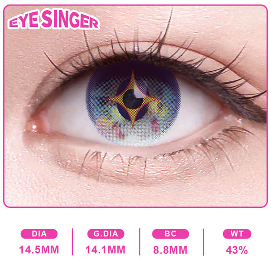eyesinger honorofkings XiaoQiaoMangaSorceress blue  anime cosplay contact lens on eye