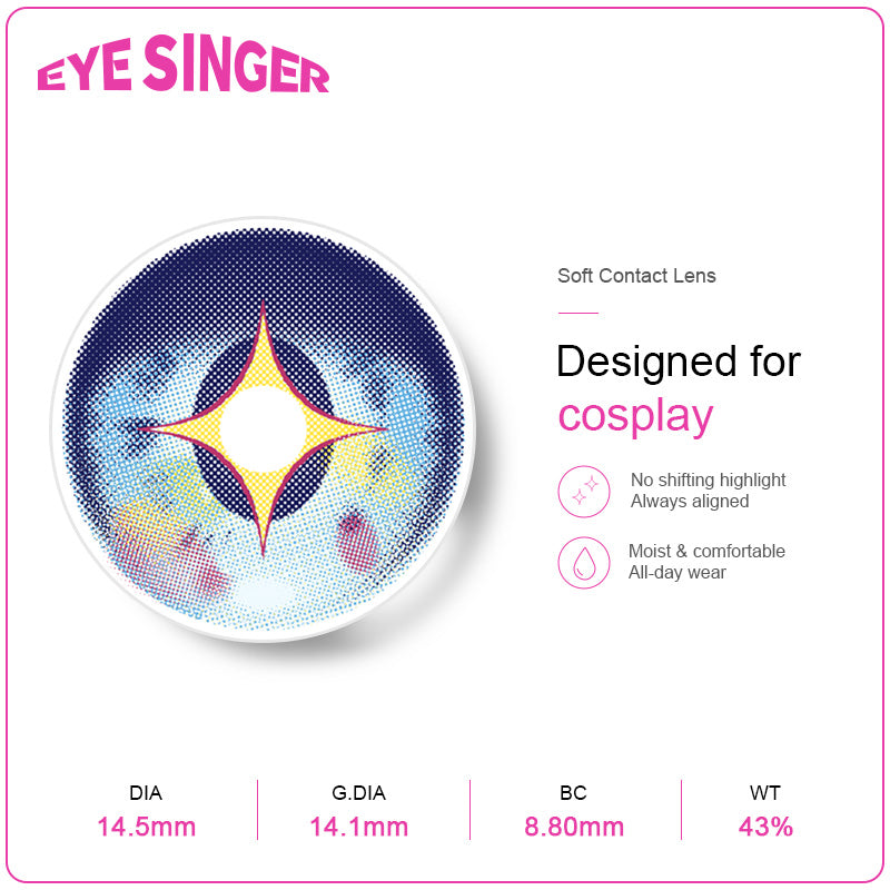 eyesinger honorofkings XiaoQiaoMangaSorceress blue  anime cosplay contact lens features