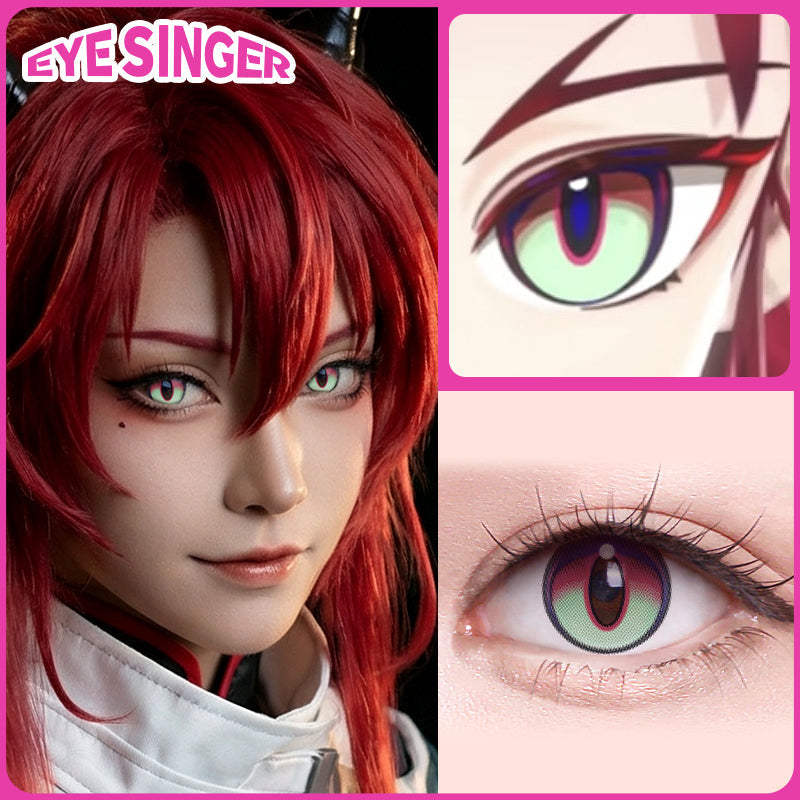 eyesinger arknights yu green anime cosplay contact lens cosplayer