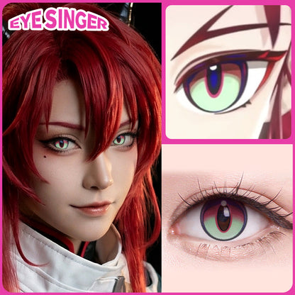 eyesinger arknights yu green anime cosplay contact lens cosplayer