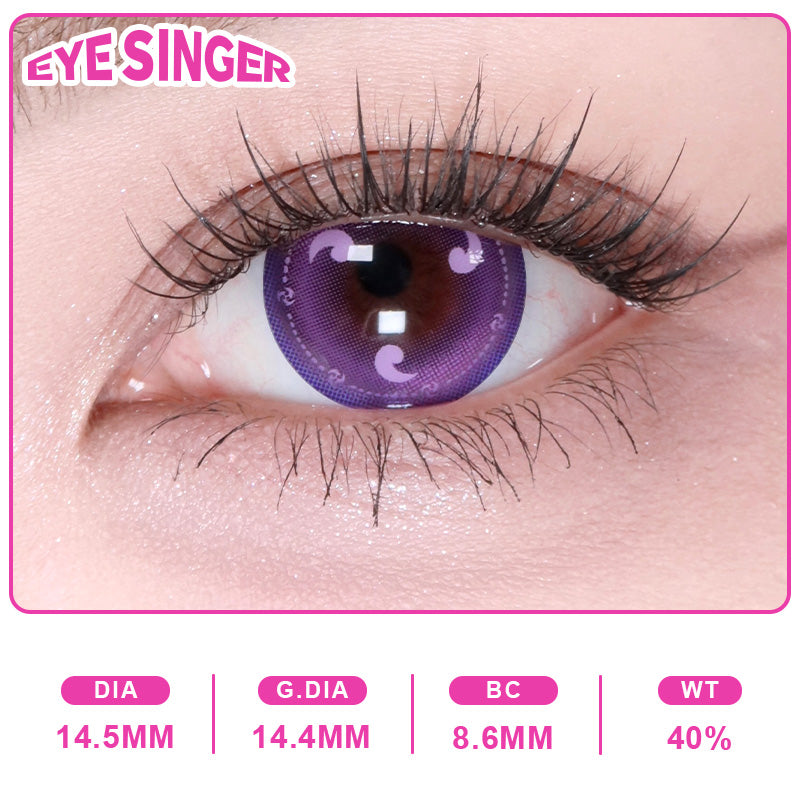 eyesinger genshin Raiden Shogun Kaminari Magatama purple anime cosplay contact lens on eye