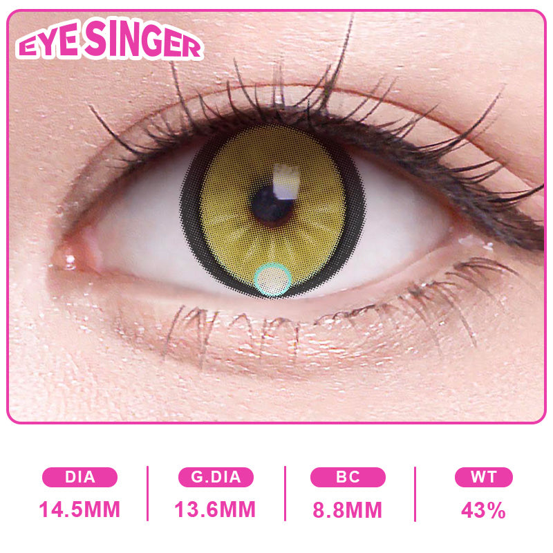 eyesinger genshin flins brown anime cosplay contact lens on eye