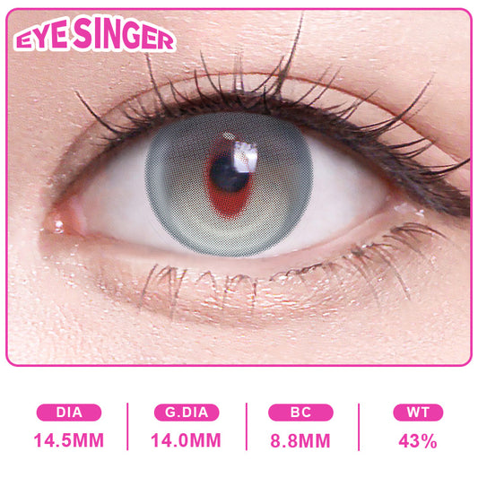 eyesinger arknightes shu gray anime cosplay contact lens on eye