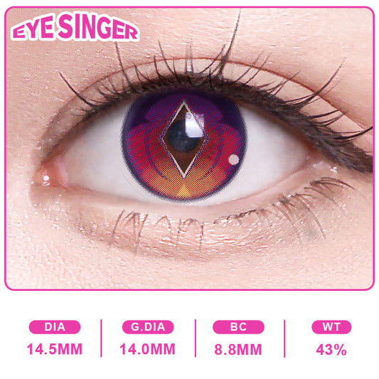 eyesinger genshin durin purple anime cosplay contact lens on eye