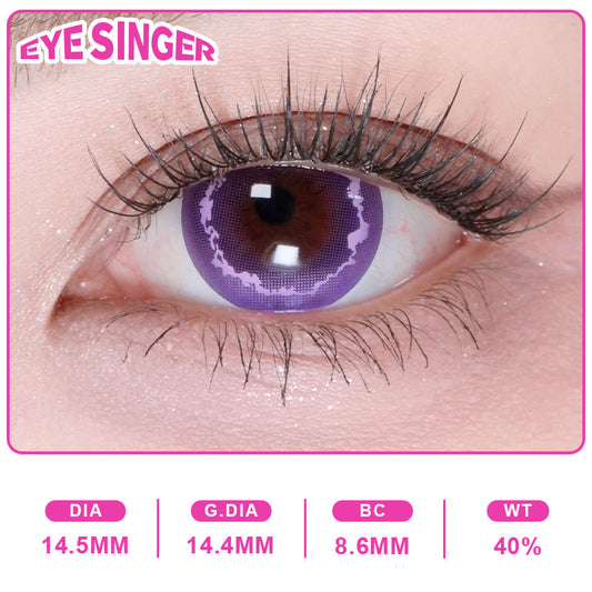 eyesinger genshin Raiden Shogun Kaminari Tennbatsu purple anime cosplay contact lens on eye