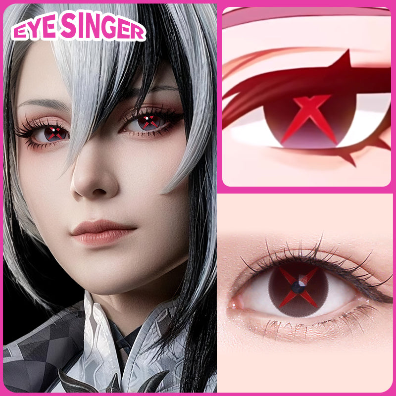 eyesinger genshin arlechino brown anime cosplay contact lens cosplayer