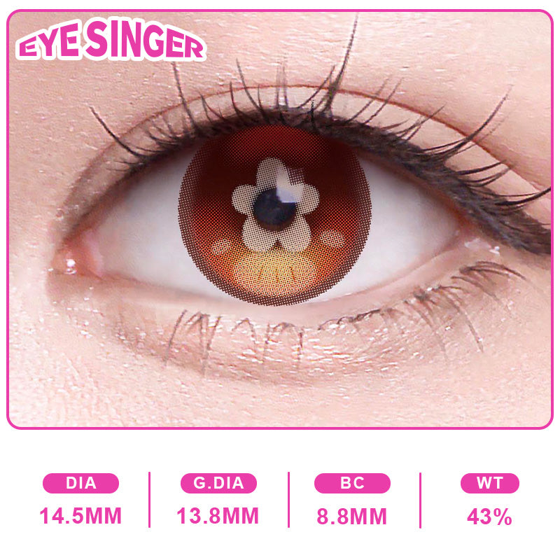 eyesinger genshin hutao brown anime cosplay contact lens on eye